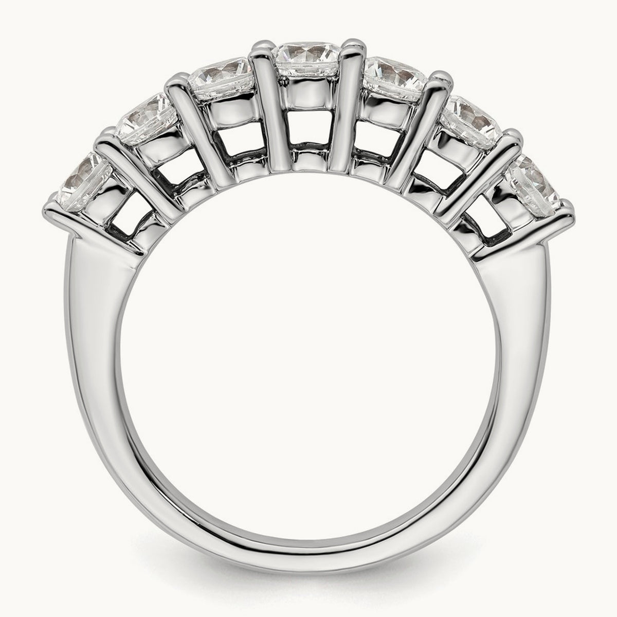 7-Stone Diamond Band, 14K White Gold