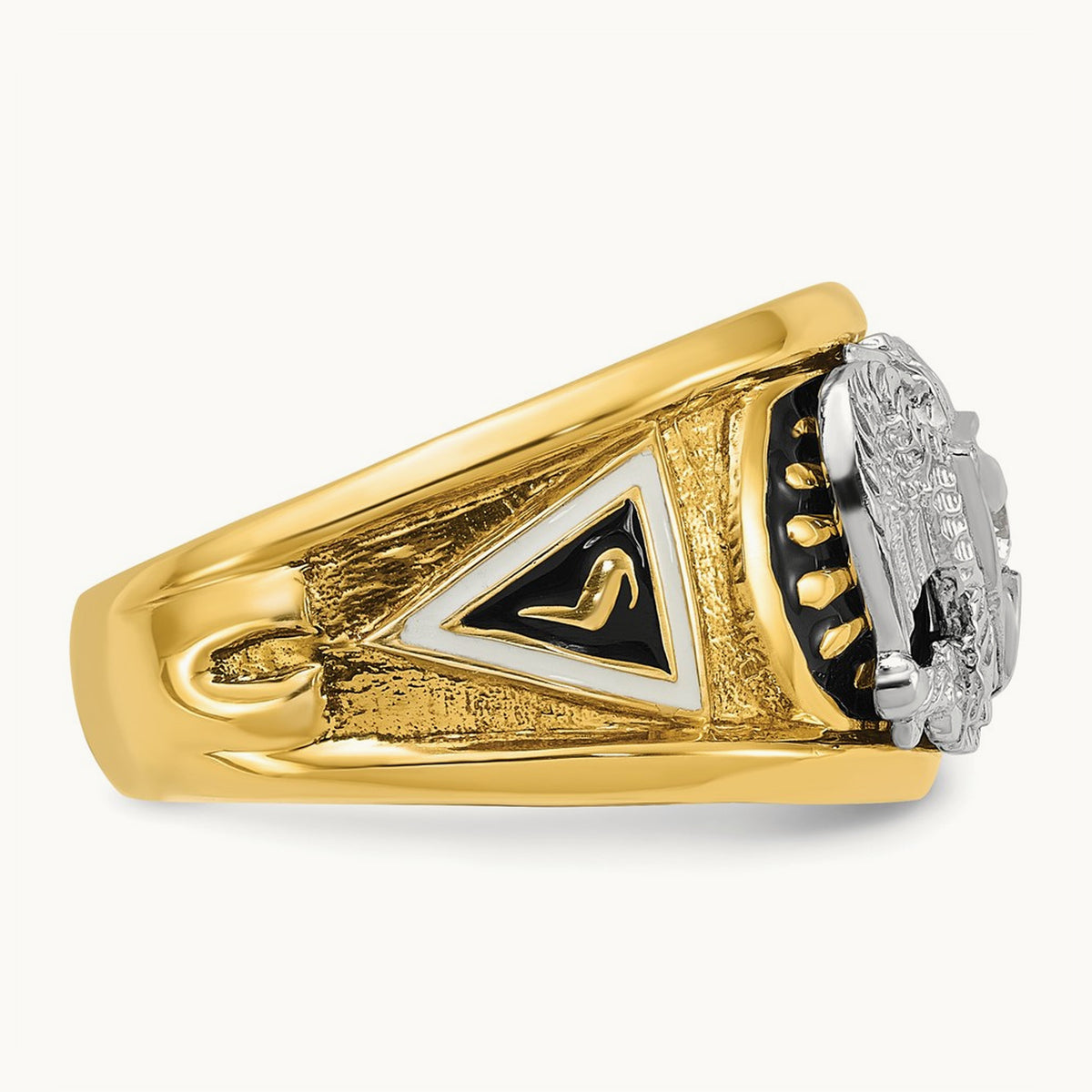14ktt IBGoodman Men's Enamel & Dia 32nd Scottish Rite Masonic Ring