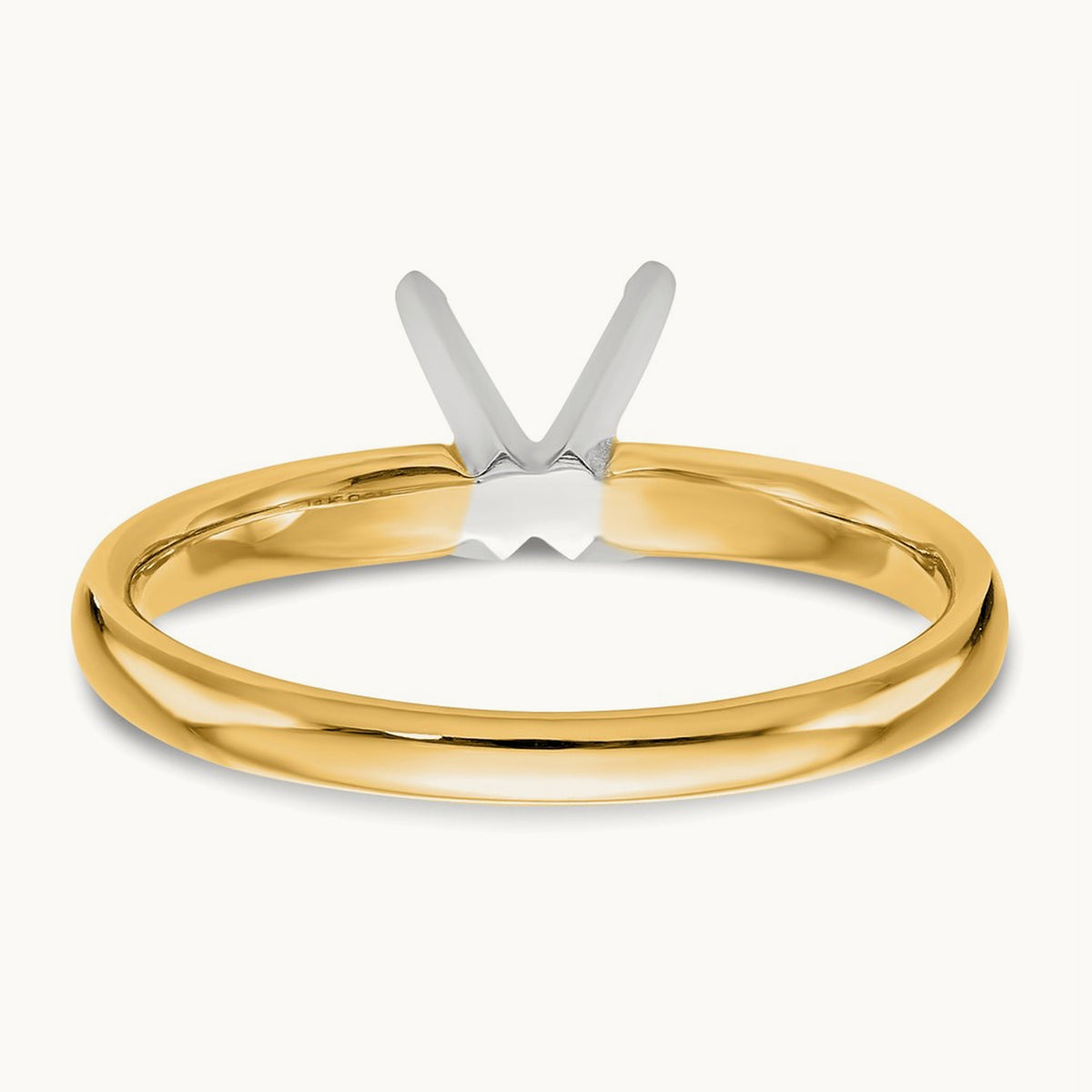 1/3ct. Lightweight 4-Prong Solitaire Mounting, 14K Two-tone