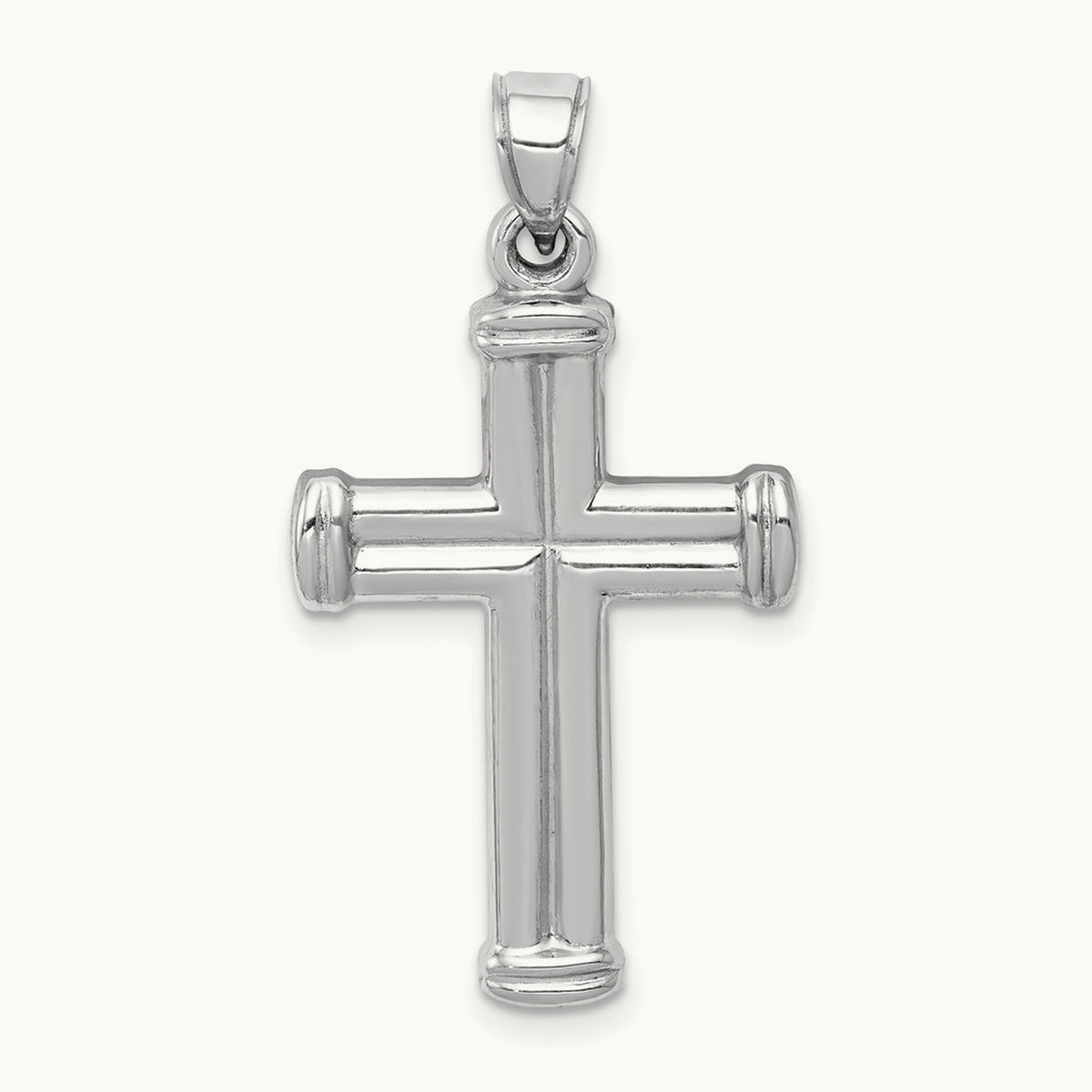 Reversible Crucifix Pendant — 14K White Gold, 35mm