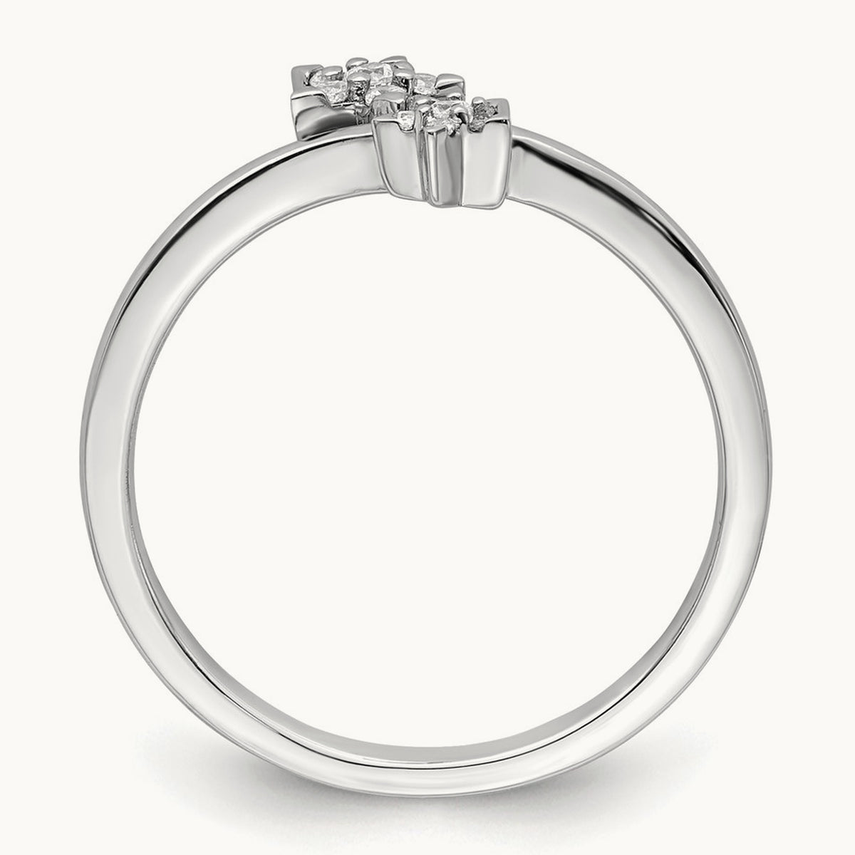 Diamond star bypass Diamond Ring, 14K White Gold
