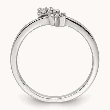 Diamond star bypass Diamond Ring, 14K White Gold