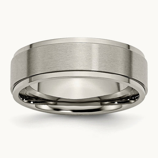 Brushed Center Ridged Edge Band — photo set