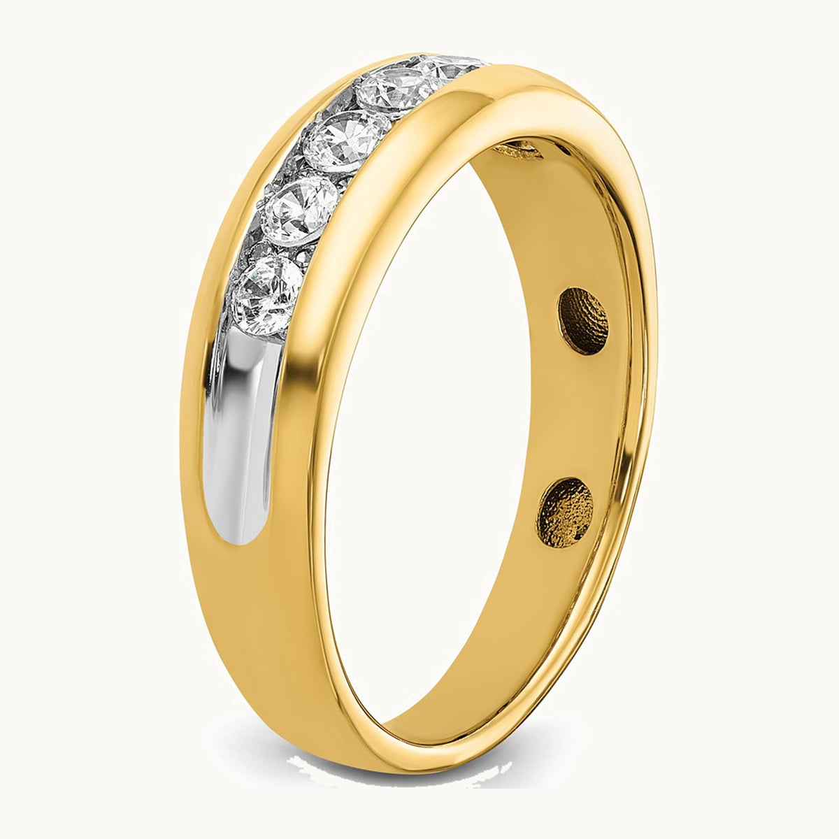 IBGoodman 14K with White Rhodium Men's Polished 1/2 Carat AA Quality Diamond Ring