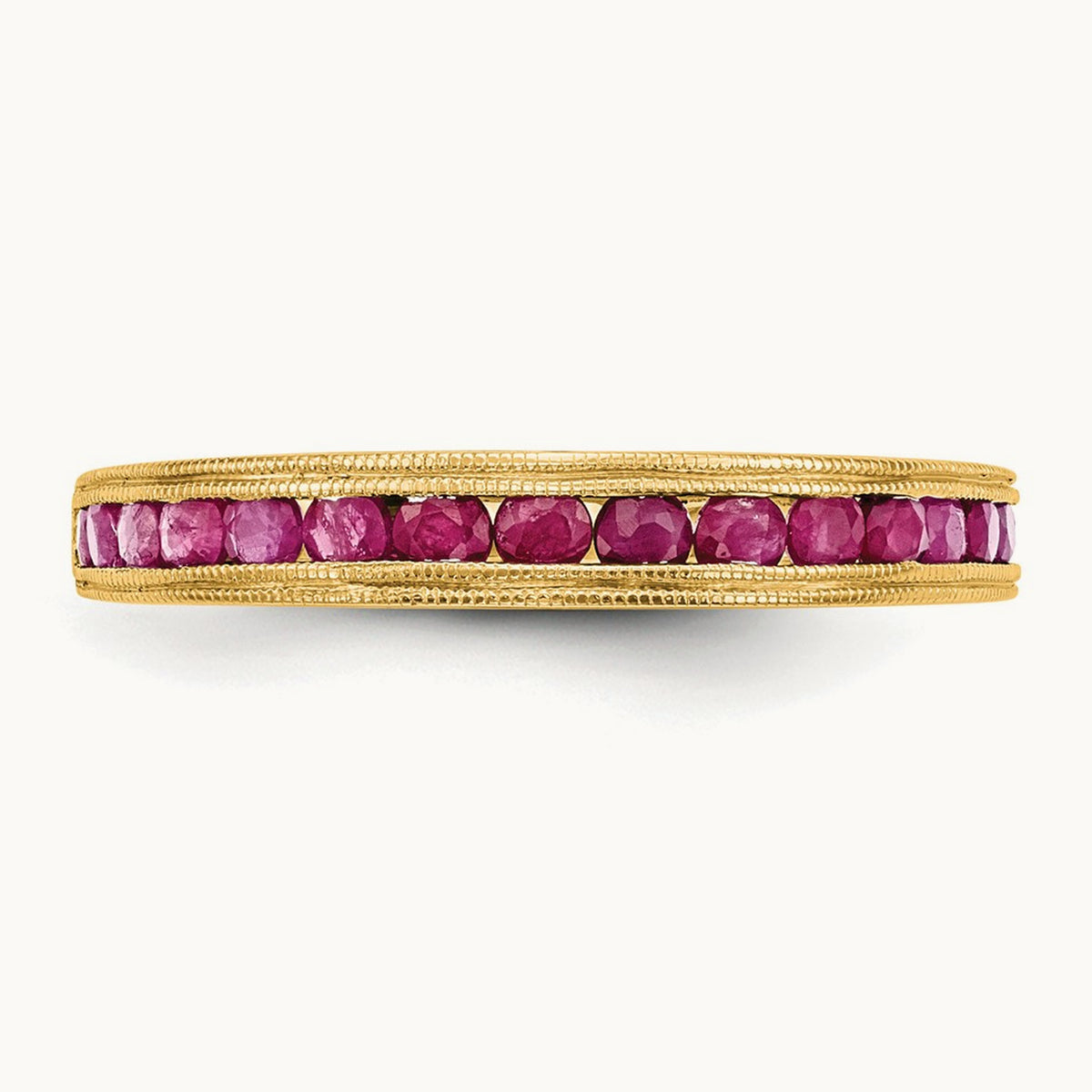 Ruby Band, 3 wide — 14K Yellow Gold
