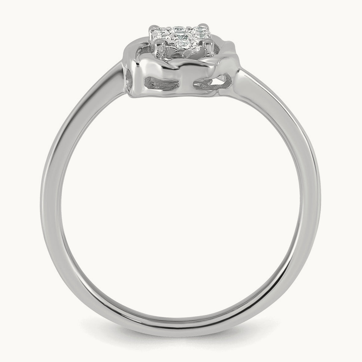 Complete Diamond Cluster Round Engagement Ring — 14K White Gold