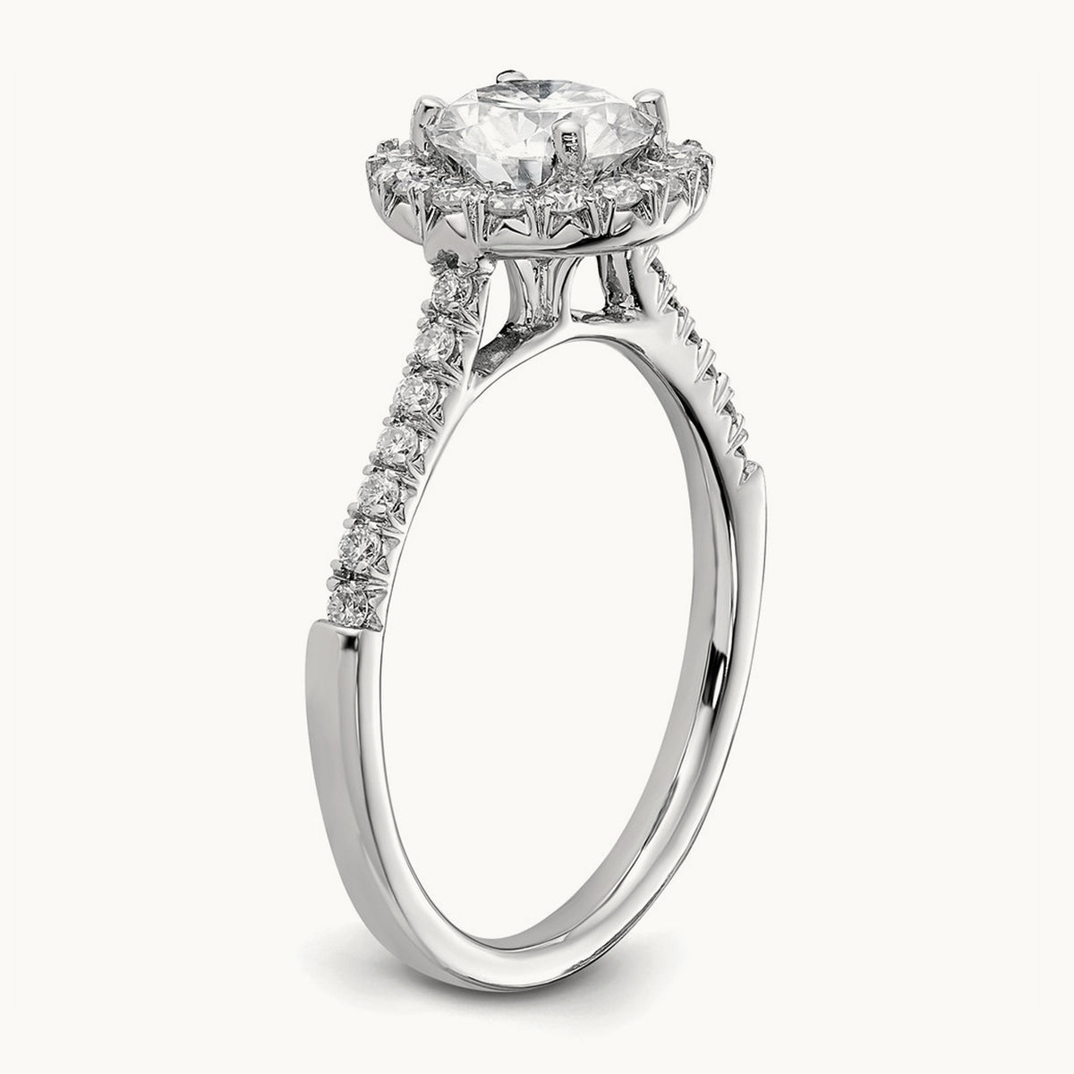 Semi-Mount Engagement Ring, 0.25-0.50 ct tw Lab-Grown Diamond — 1/3 ct (holds 1 ct center) · VS/SI (Great), 14K White Gold, 7