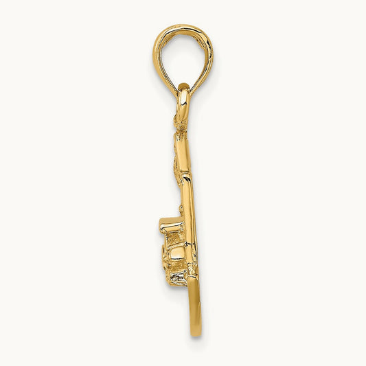 CHARLESTON SCENE w/ Horse, Cart, and House Charm, 14K