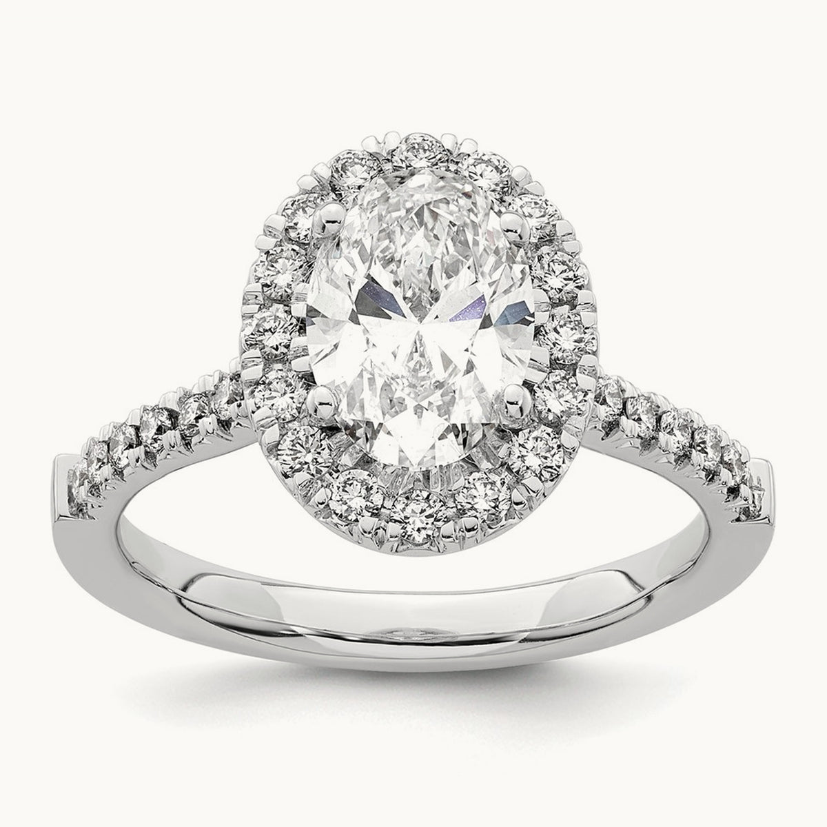 Oval Halo Engagement Ring, 0.25-2.50 ct tw Lab-Grown Diamond — 14K White Gold (2)
