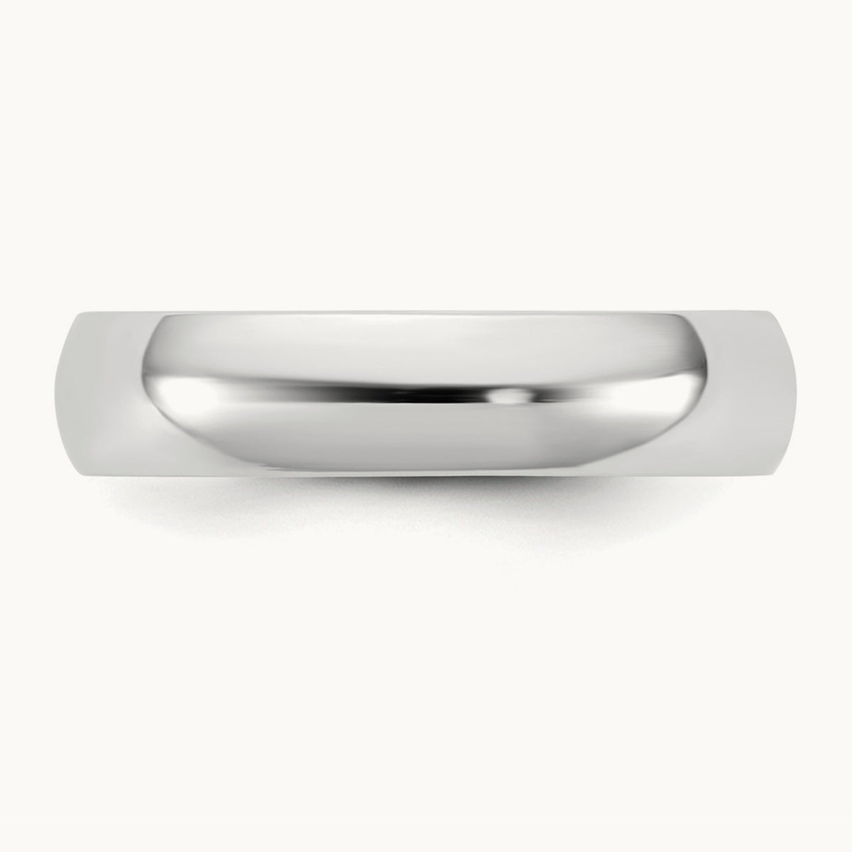 Lightweight Half Round Band, 4.5mm, 10K White Gold