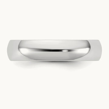 Lightweight Half Round Band, 4.5mm, 10K White Gold