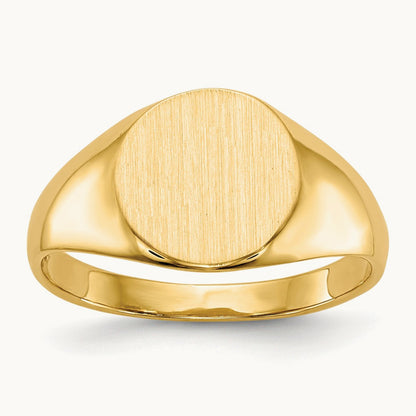 9.5x8. Closed Back Signet Ring, 5mm, 14K