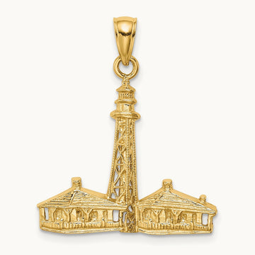 SANIBEL ISLAND Lighthouse Charm, 14K