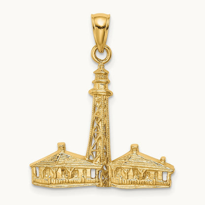 SANIBEL ISLAND Lighthouse Charm, 14K