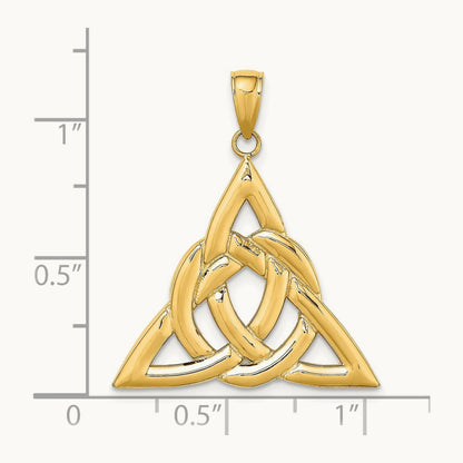 Polished Large Celtic Trinity Knot Charm, 14K