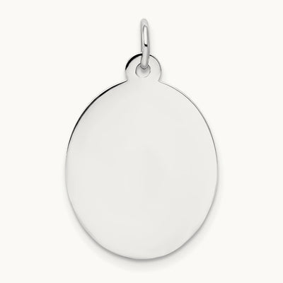 Plain .035 Gauge Oval Engravable Disc Charm — 27mm