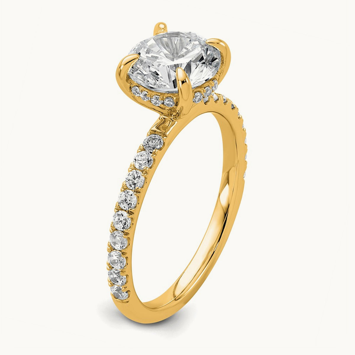 Round Solitaire Engagement Ring, 1.25-3.50 ct tw Lab-Grown Diamond — 14K Yellow Gold, 7 (2)