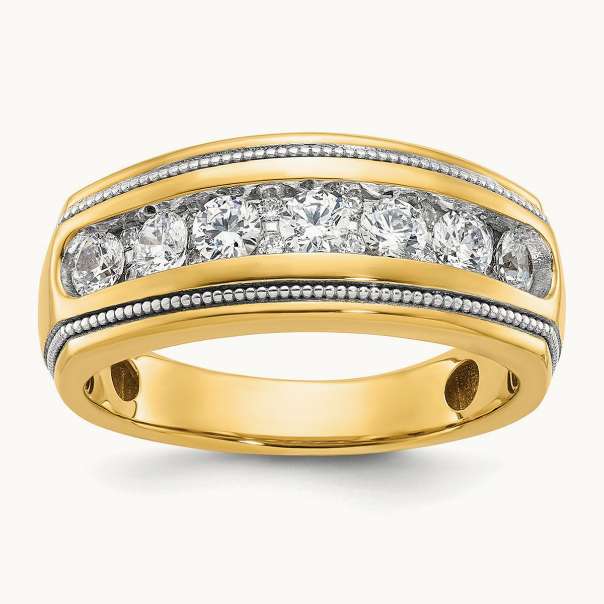 With White RH Men's Ring, 1.25 ct tw Lab-Grown Diamond