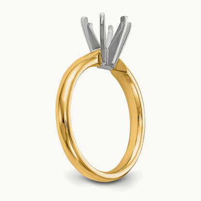 3/16ct. Medium-Weight Comfort-Fit 6-Prong Mounting, 14K Two-tone
