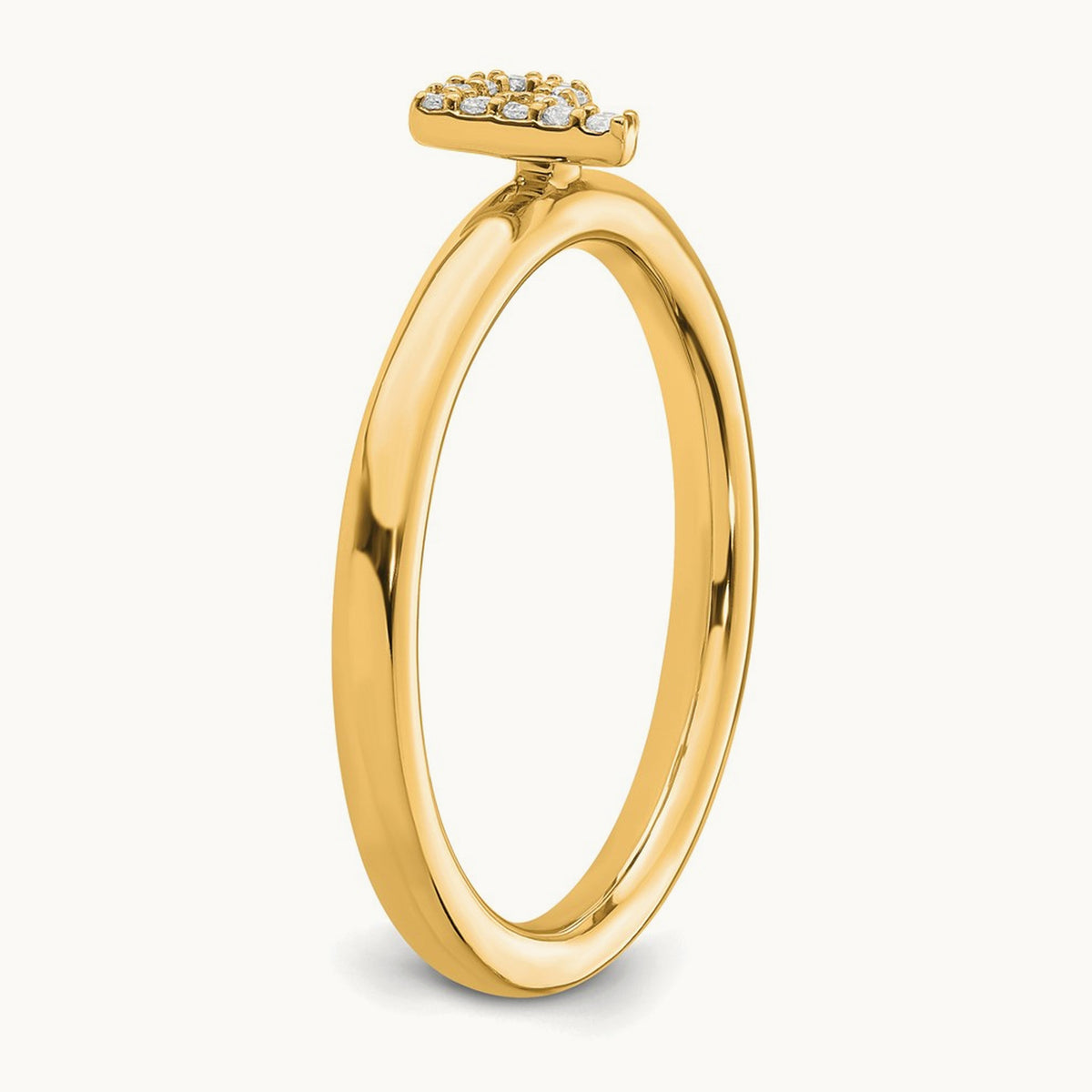 Stackable Diamond Ring — 14K Yellow Gold, P