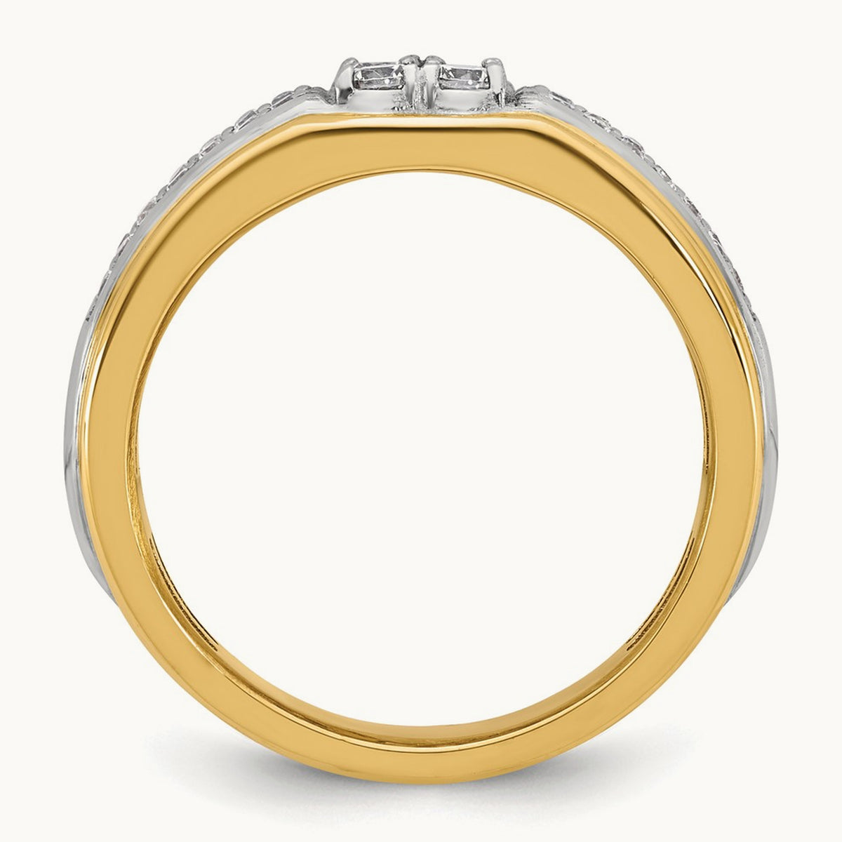 14ktt IB Goodman Mens Polished 4-Stone Diamond Ring Mounting