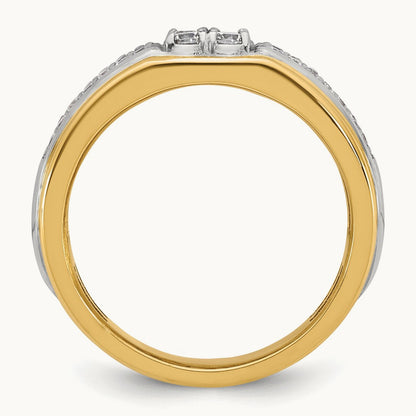 14ktt IB Goodman Mens Polished 4-Stone Diamond Ring Mounting