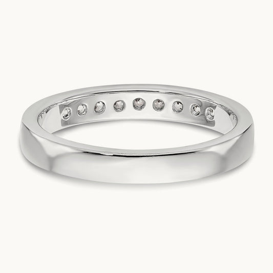 9-Stone Diamond Channel Band, 14K White Gold