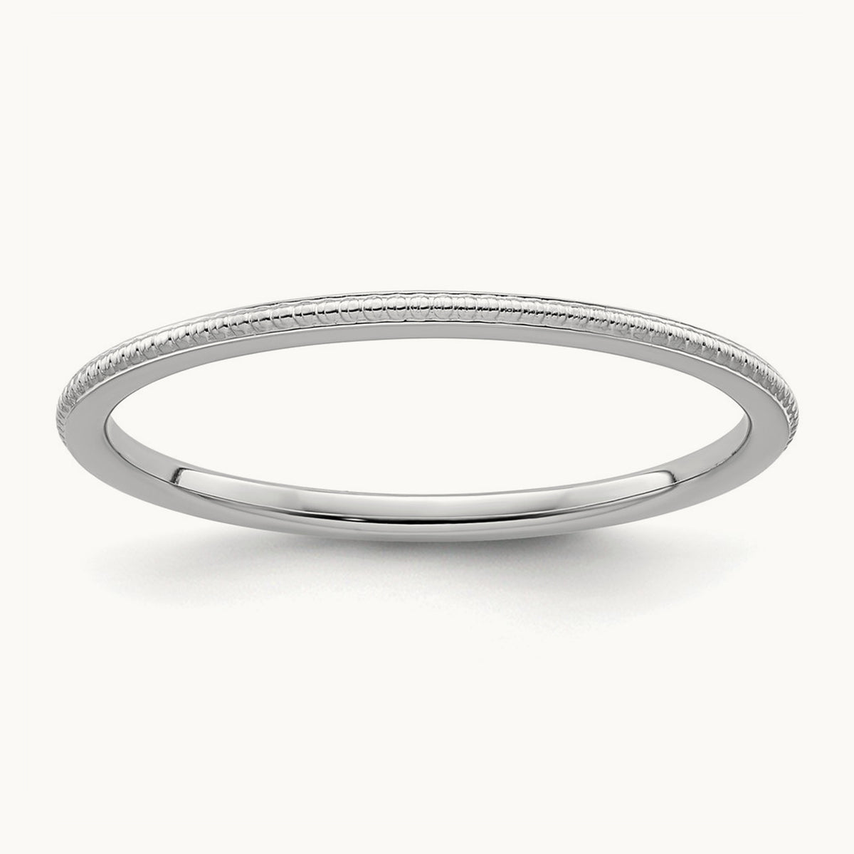 Bead Stackable Band — 10K White Gold