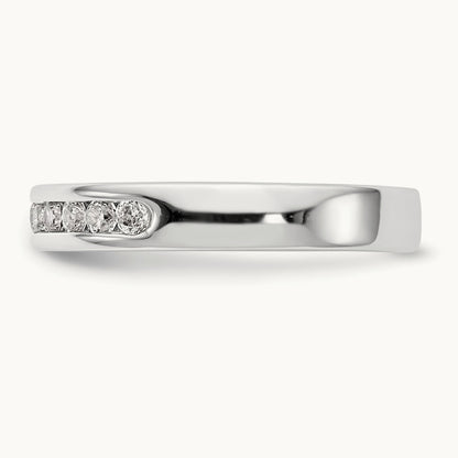 10- Stone Closed Channel Band Mounting, 2mm, 14K White Gold