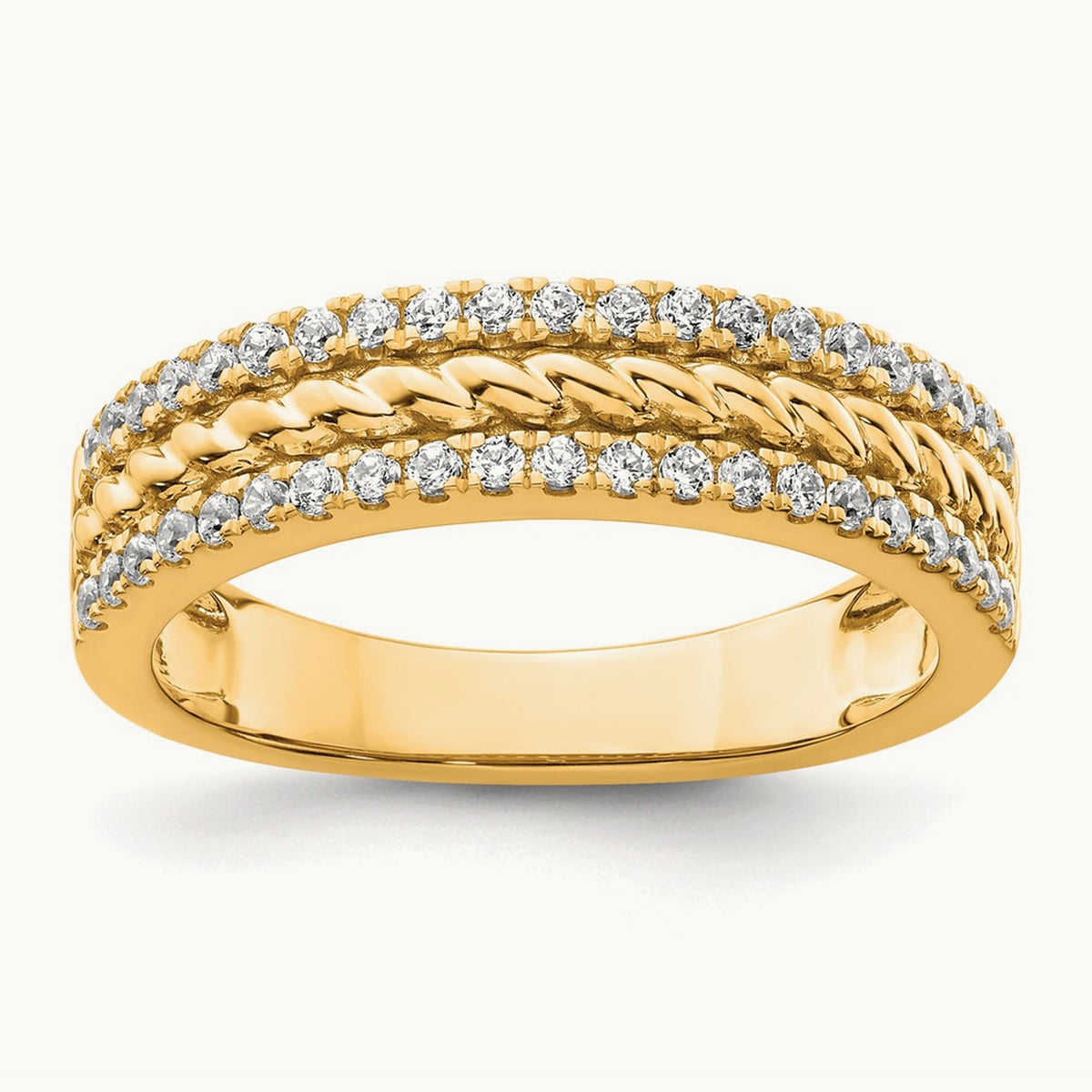 Polished Diamond Fashion Ring, 14K
