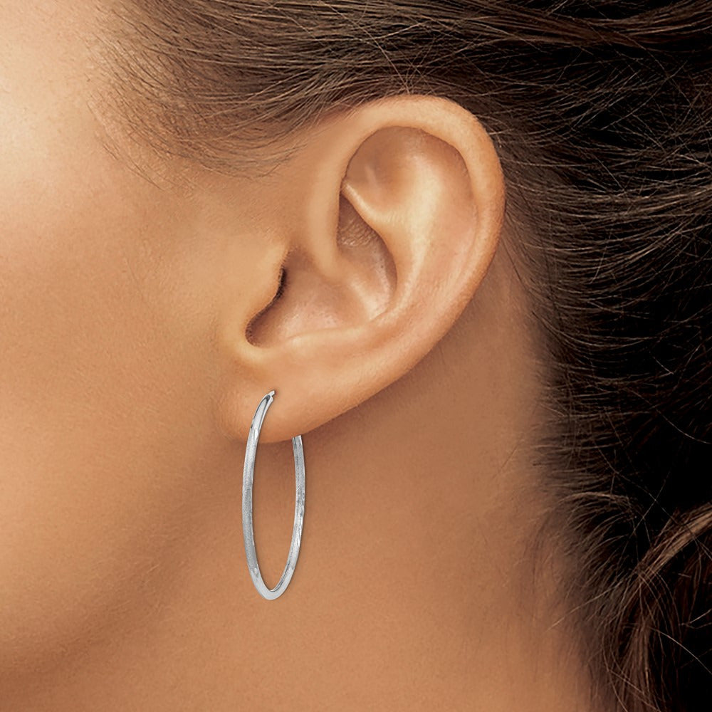 Diamond-cut Endless Hoop Earrings — 30mm, 1.5mm