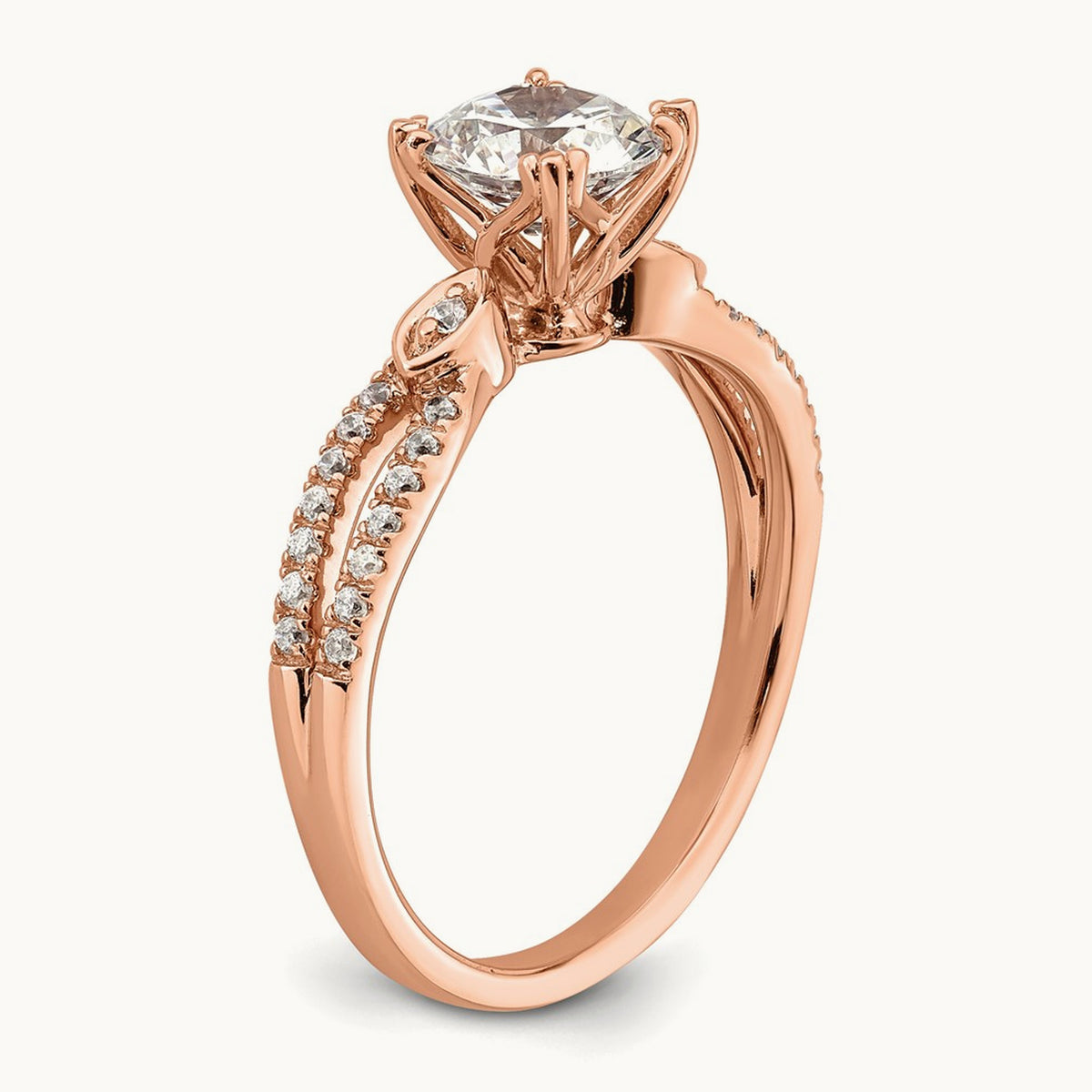 Round Semi-Mount Engagement Ring — 1 ct, 7