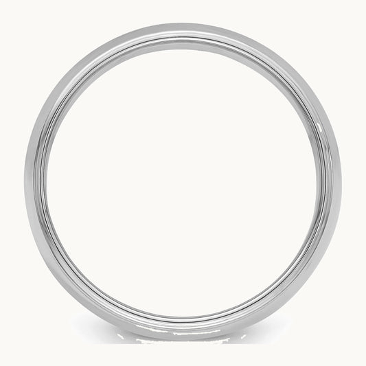 Sterling Silver Rhodium-plated 7mm Half Round Milgrain Band