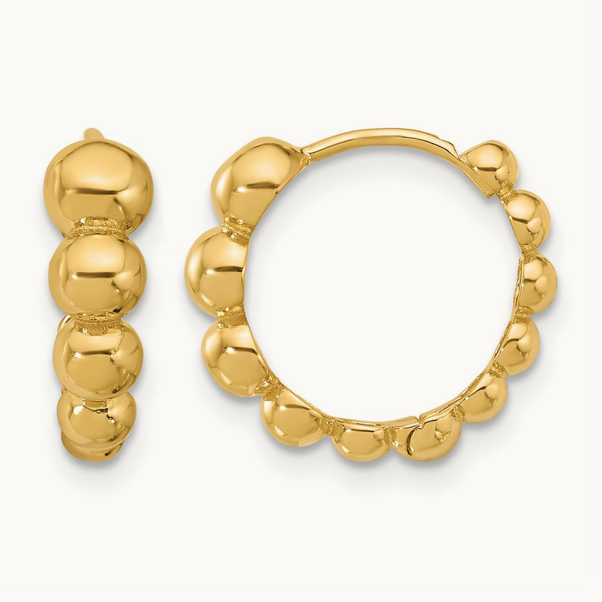 Polished Beaded Hoop Earrings — Leslie's — photo set