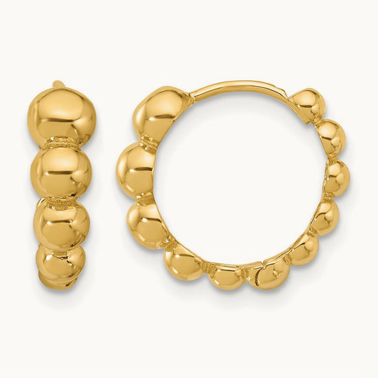 Polished Beaded Hoop Earrings — Leslie's — photo set