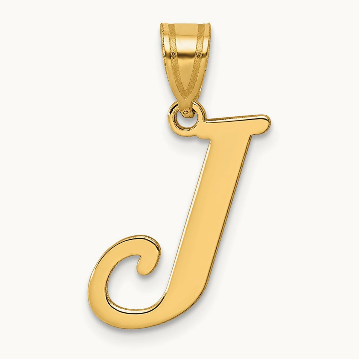 Polished Initial Pendant — J