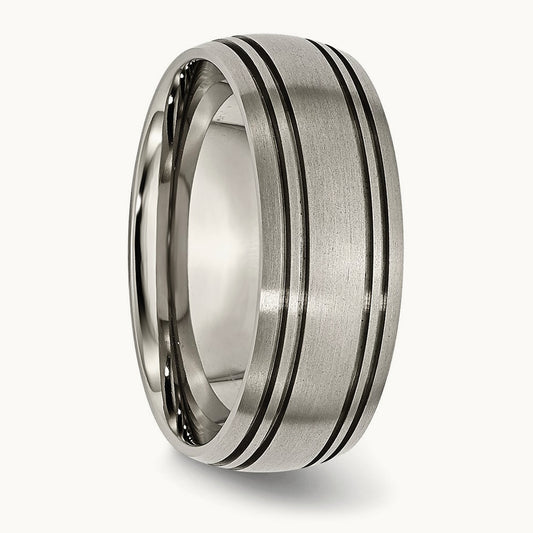 Brushed Center Grooved Band — photo set