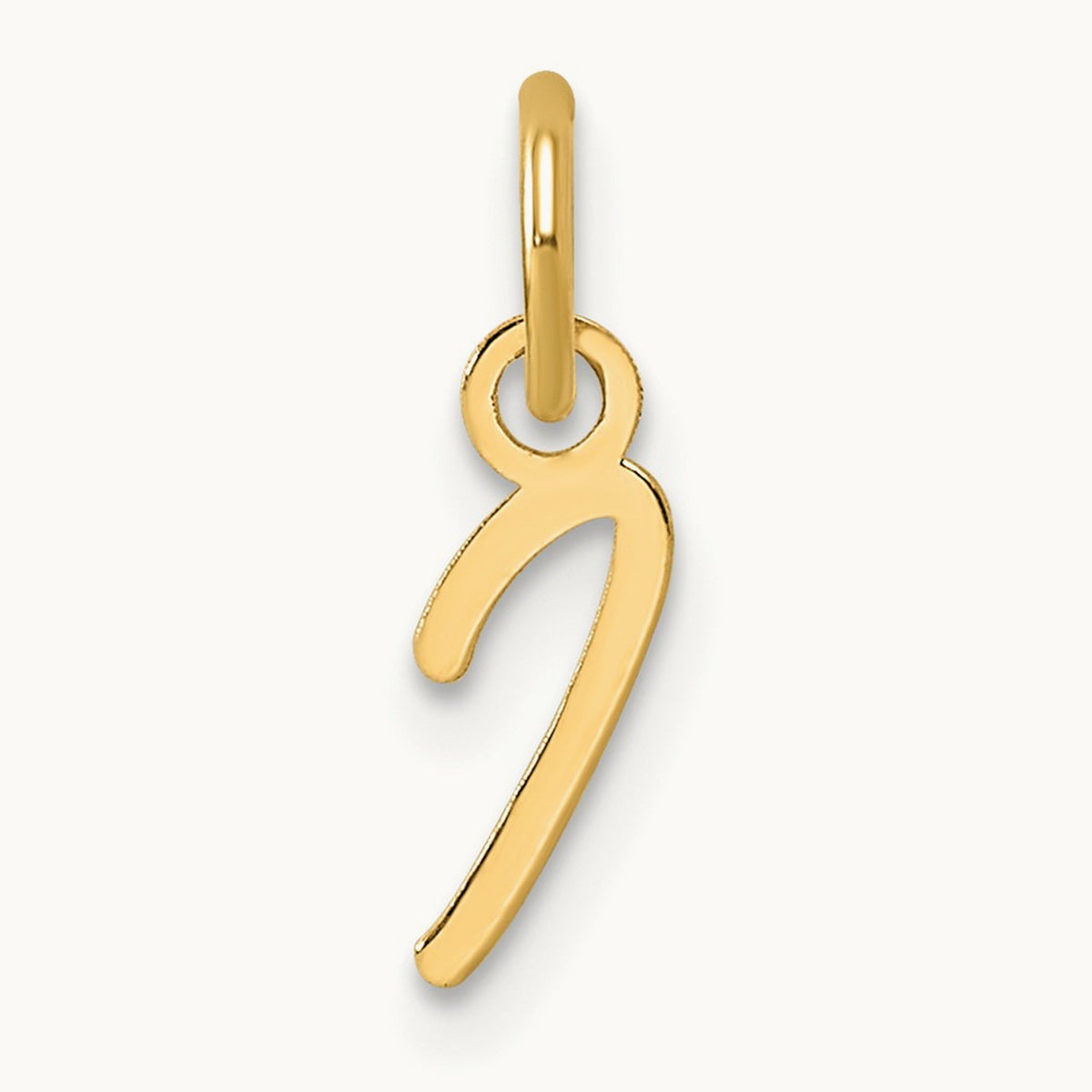 Uppercase Initial Charm — 14K Yellow Gold, I