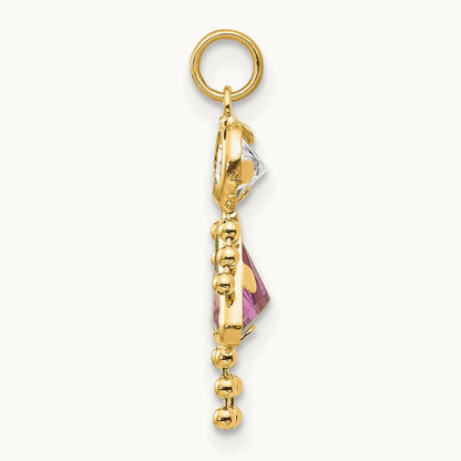 June Girl Birthstone Charm, 14K