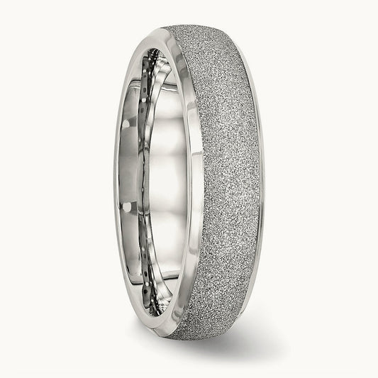 Polished Laser Cut Band, 6mm, Stainless Steel