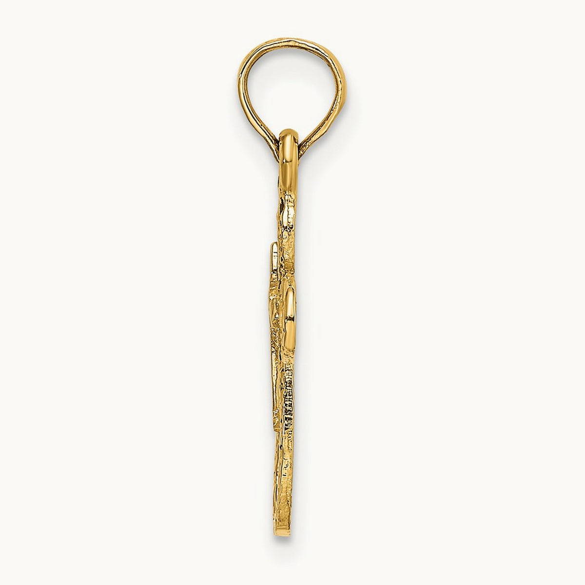 Cut-Out Cross w/ Small Interior Cross Charm, 14K