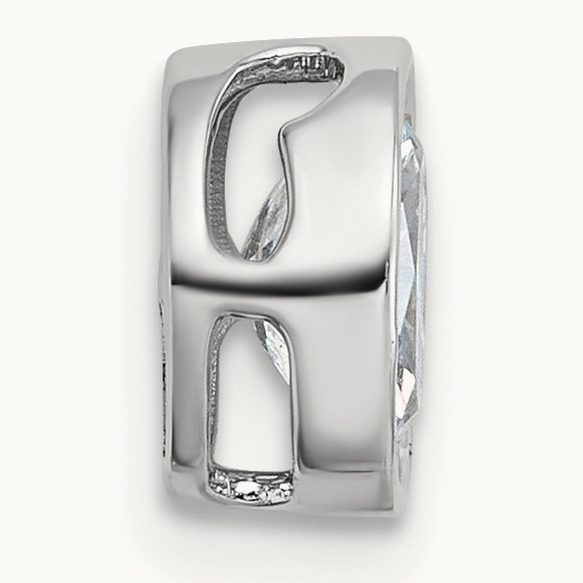 Oval Bezel Set Chain Slide Pendant, 0.25-3.00 ct tw Lab-Grown Diamond — 3/4 ct, VS (Best), 14K White Gold