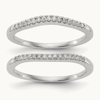 Set of 2 Diamond Bands, 14K White Gold