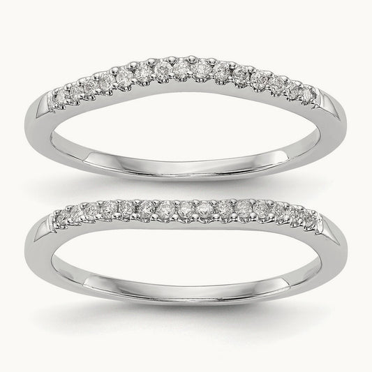 Set of 2 Diamond Bands, 14K White Gold