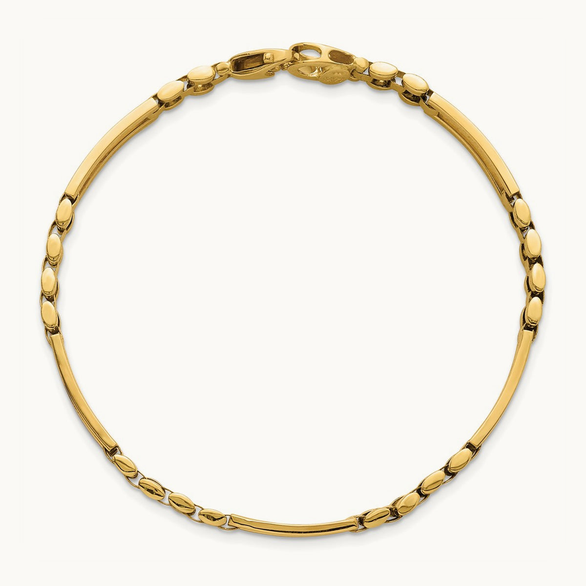 Polished Fancy Open Multi Link Bracelet, 14K
