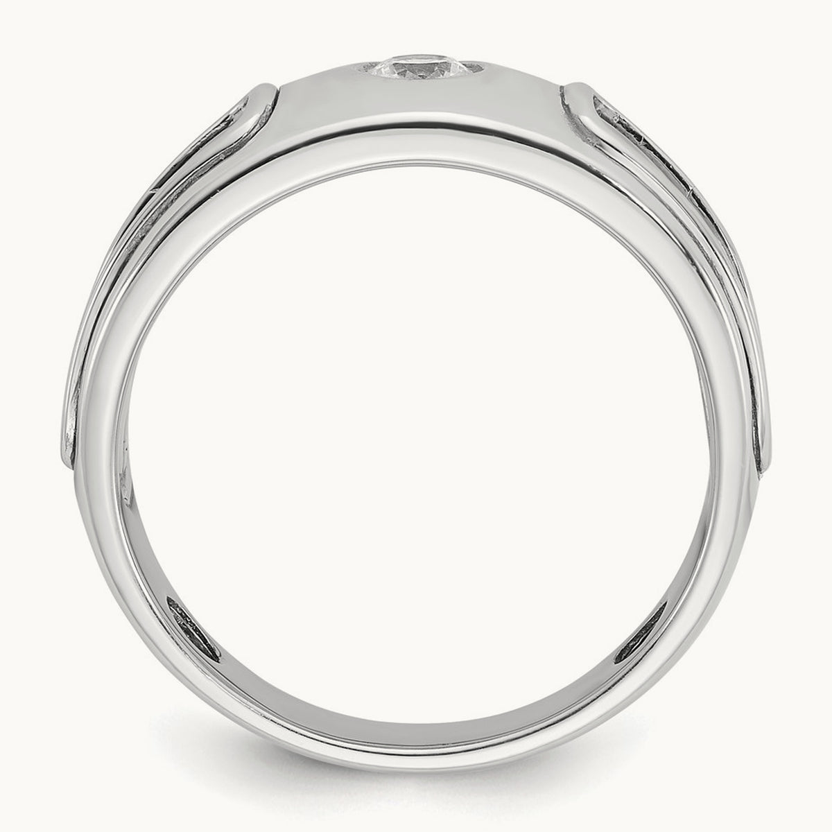 IBGoodman Men's Polished and Cut-Out Diamond Ring, 14K Two-tone