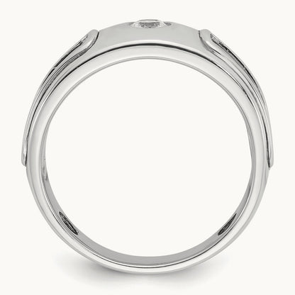 IBGoodman Men's Polished and Cut-Out Diamond Ring, 14K Two-tone