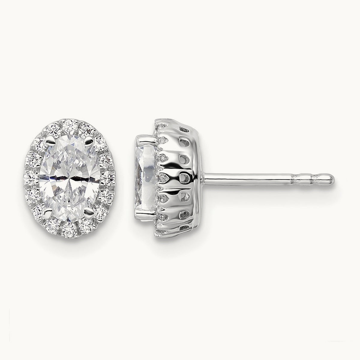 Halo Stud Earrings, 1.25 ct tw Lab-Grown Diamond