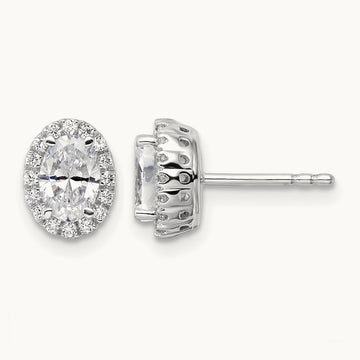 Halo Stud Earrings, 1.25 ct tw Lab-Grown Diamond