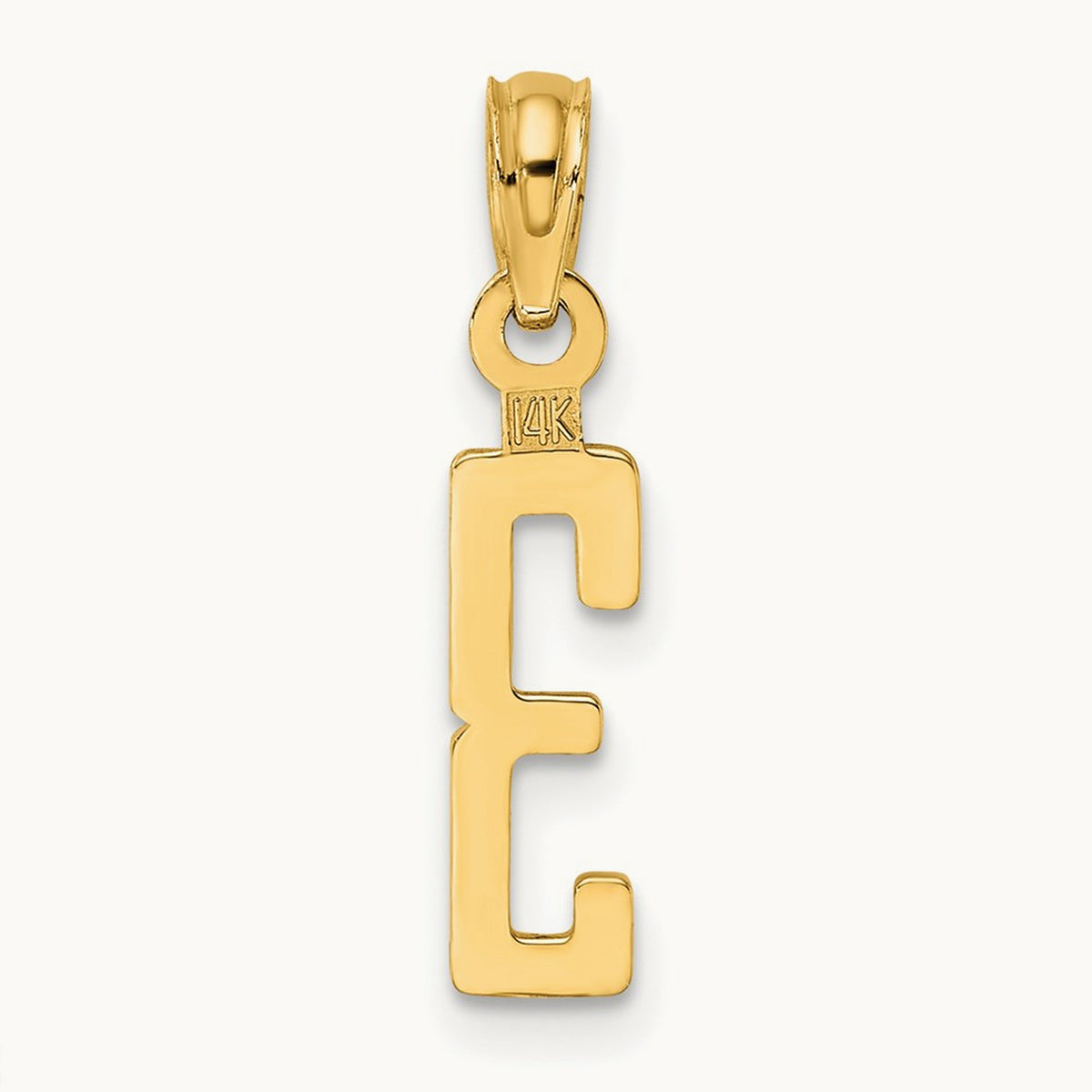 Polished Number 3 Pendant — 14K Yellow Gold